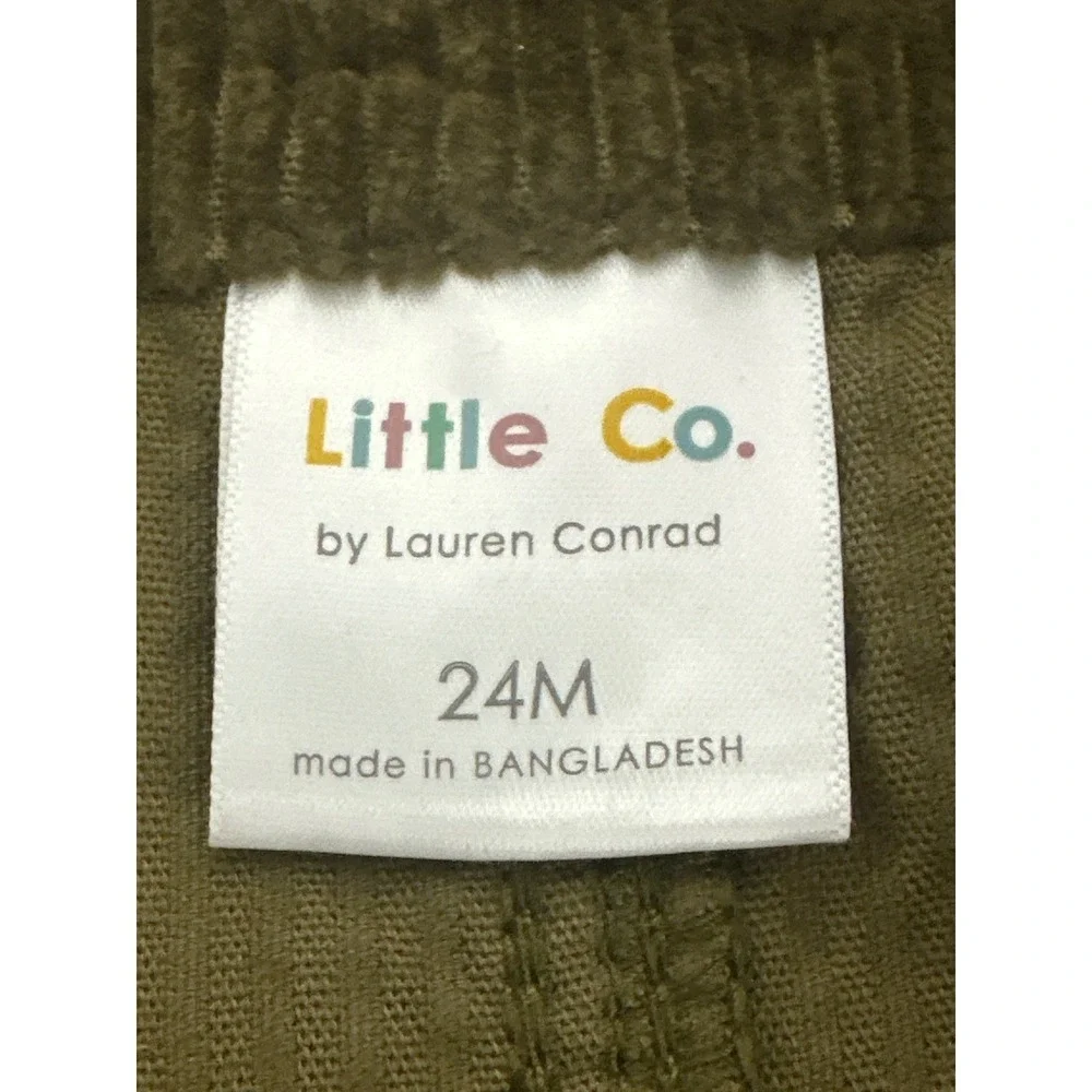 NWT Little Co. by Lauren Conrad Corduroy Overalls Baby  Sz 24 Months Olive Green